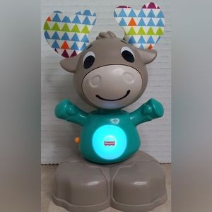 Fisher-Price BeatBo Beats Dance & Move Talking Singing Moose Teal Gray.